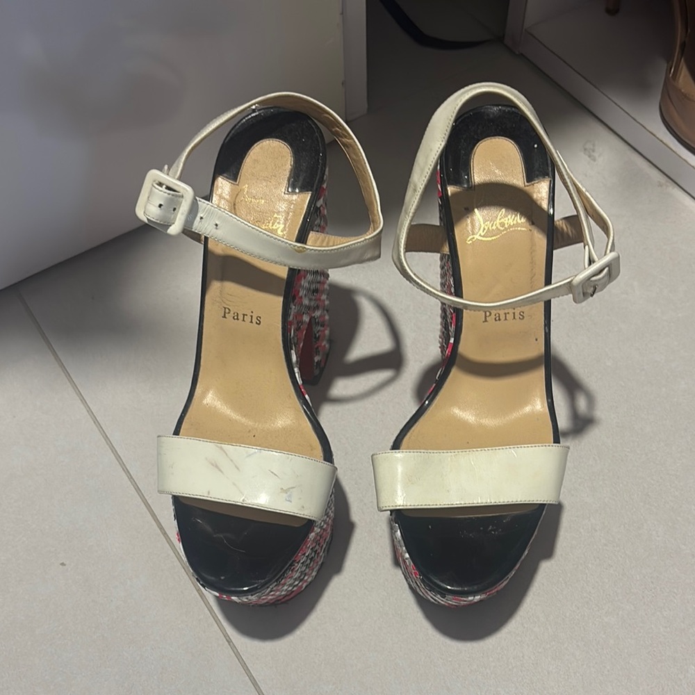 Christian Louboutin Cream Platform Shoes